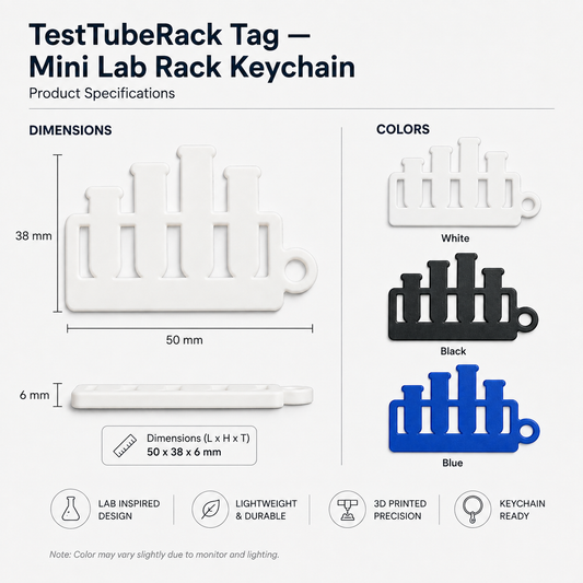 TestTubeRack Tag — Mini Lab Rack Keychain