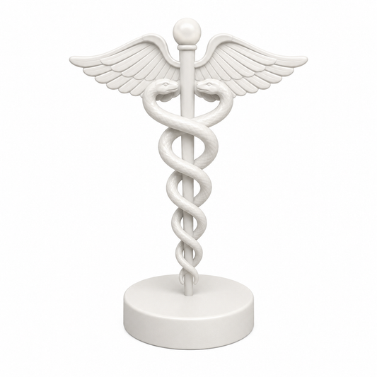 Personalized Doctor Statue - Caduceus Design