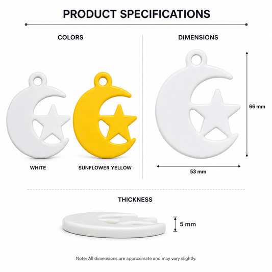 Crescent Moon & Star Keychain - Islamic Design