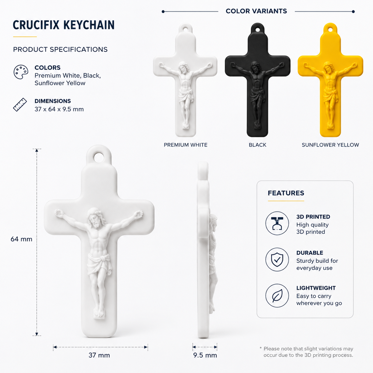 Jesus Christ Keychain - Crucifix Design