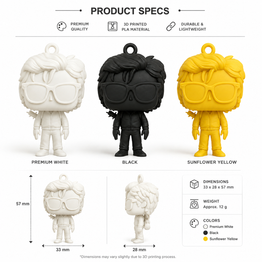 Chibi Figure Keychain – Glasses & Hoodie