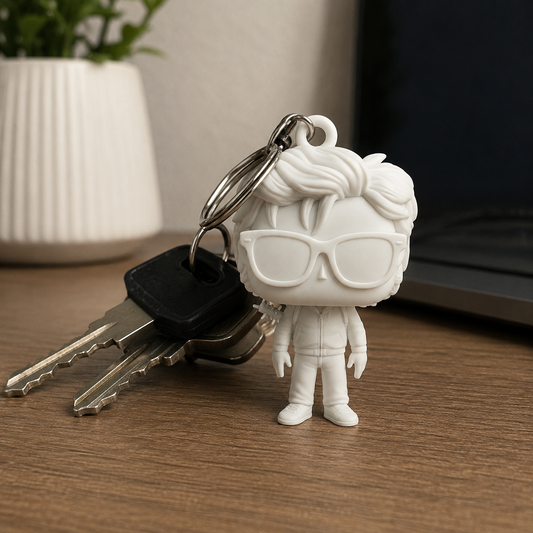 Chibi Figure Keychain – Glasses & Hoodie