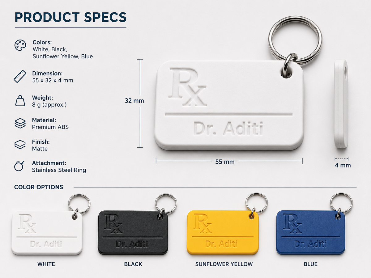 Personalized Doctor Keychain - Rx Design