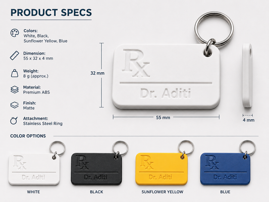 Personalized Doctor Keychain - Rx Design