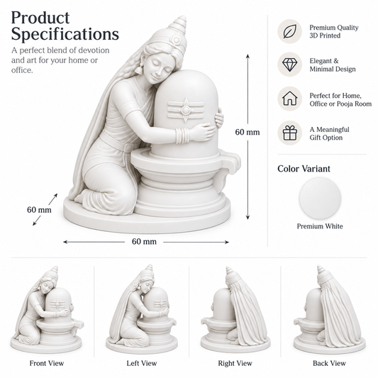 Shivling Idol with Goddess Parvati | Elegant Hindu God Statue